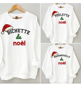 Sweat femme blanc ....... DE NOËL "À PERSONNALISER"