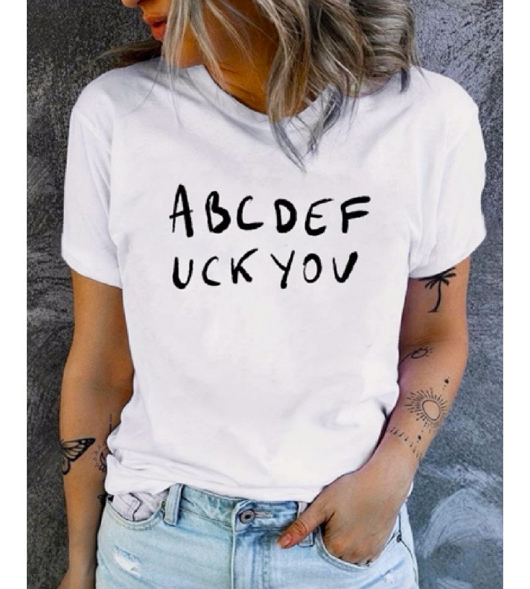 T-shirt femme ABCDEF...UCK YOU