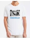 T-shirt homme blanc Bernard Tapie OM Marseille