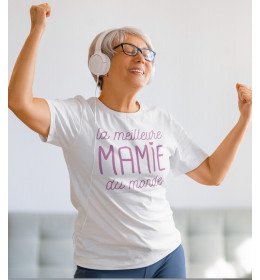 T-Shirt Femme Meilleure Mamie Du Monde Rose