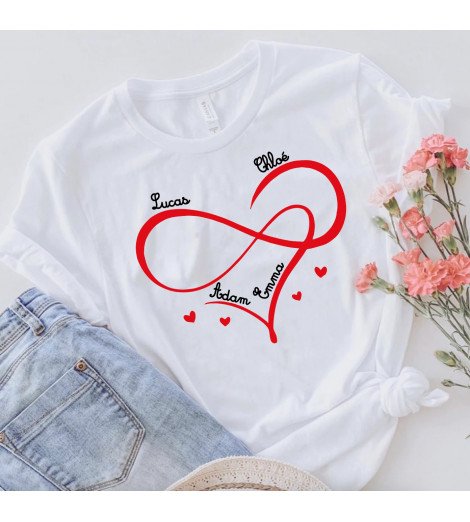 T-shirt Femme COEUR MAMAN À PERSONNALISER