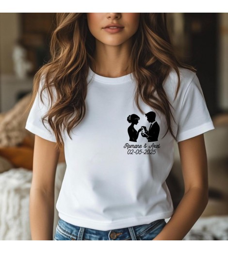 T-shirt femme EVJF À PERSONNALISER "LES MARIÉS"
