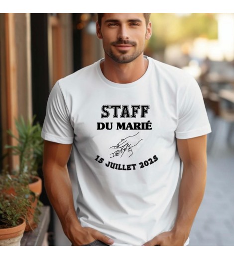 T-shirt homme EVG À PERSONNALISER "STAFF DU MARIÉ"