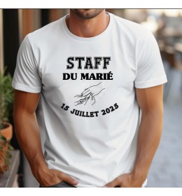 T-shirt homme EVG À PERSONNALISER "STAFF DU MARIÉ"