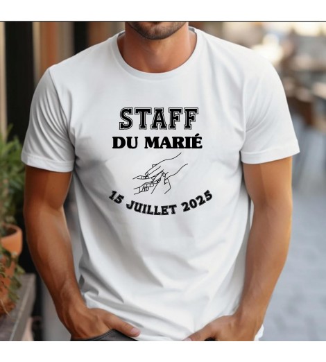 T-shirt homme EVG À PERSONNALISER "STAFF DU MARIÉ"