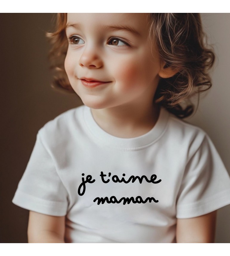T-shirt enfant à personnaliser "je t'aime..."