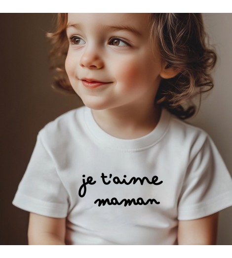 T-shirt enfant à personnaliser "je t'aime..."