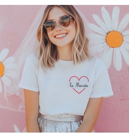 T-shirt femme EVJF LA MARIÉE coeur