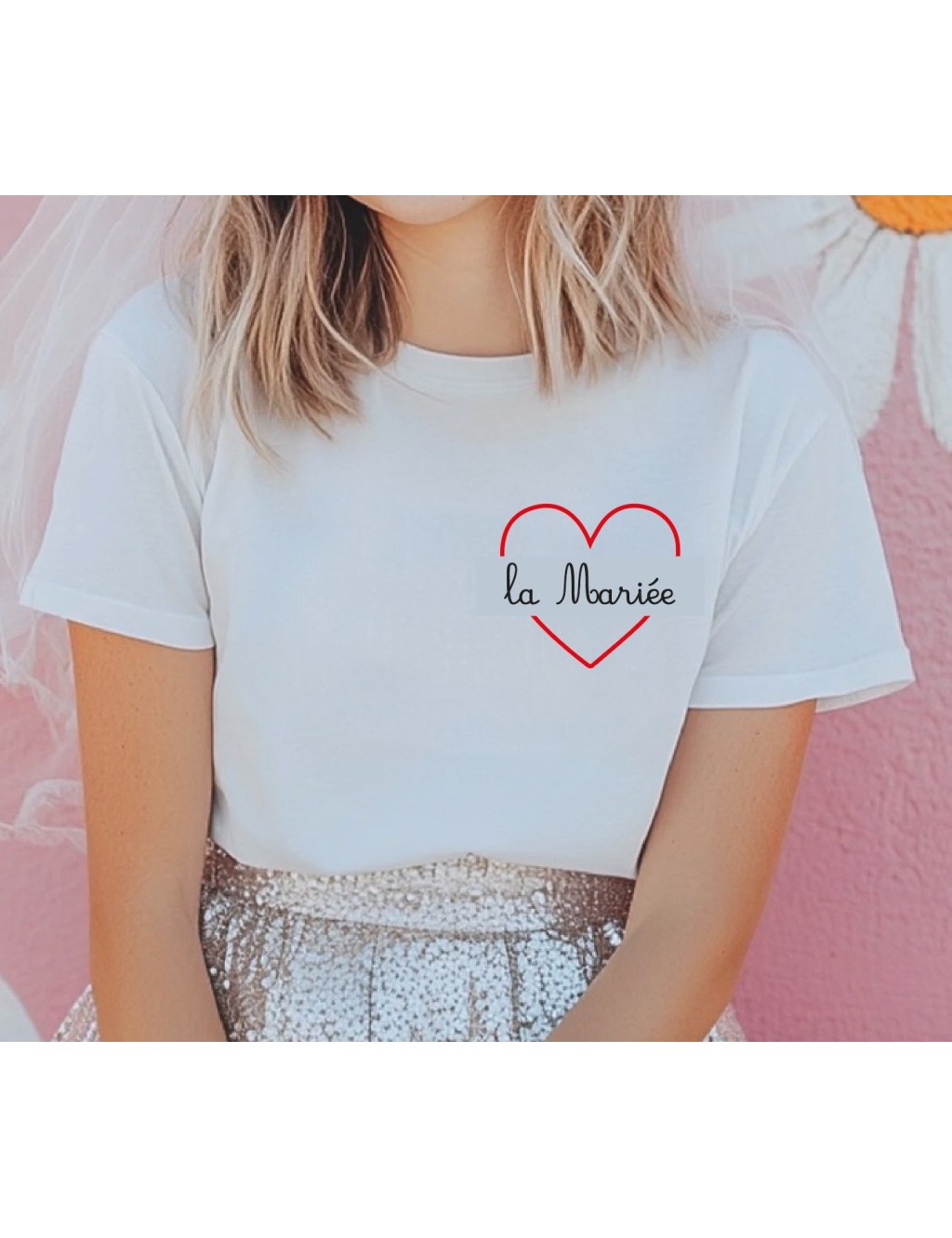 T-shirt femme EVJF LA MARIÉE coeur