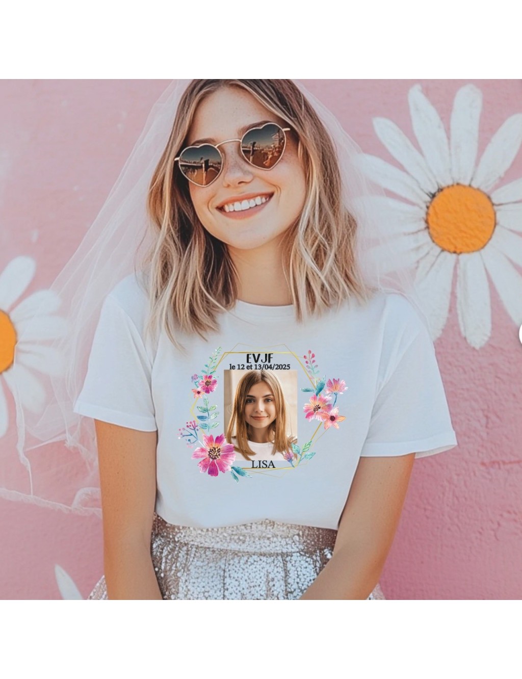 T-shirt femme EVJF À PERSONNALISER "PHOTO"