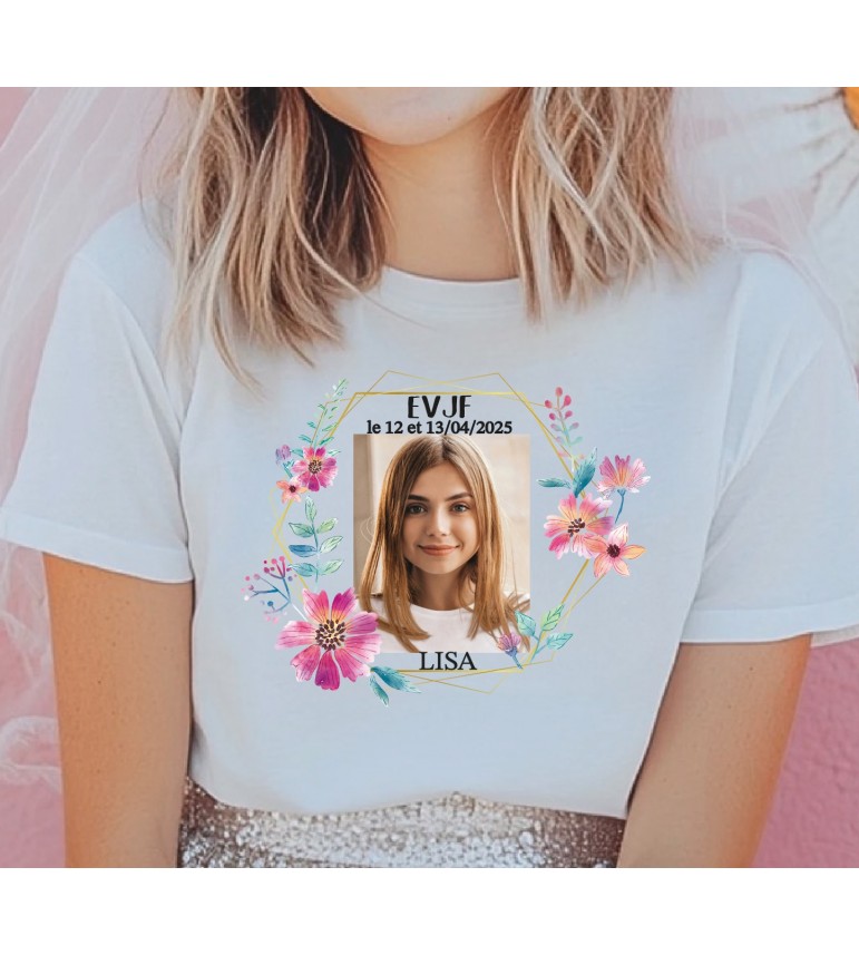 T-shirt femme EVJF À PERSONNALISER "PHOTO"