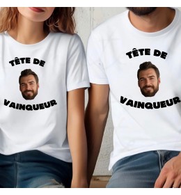 T-shirt homme tête de vainqueur PHOTO