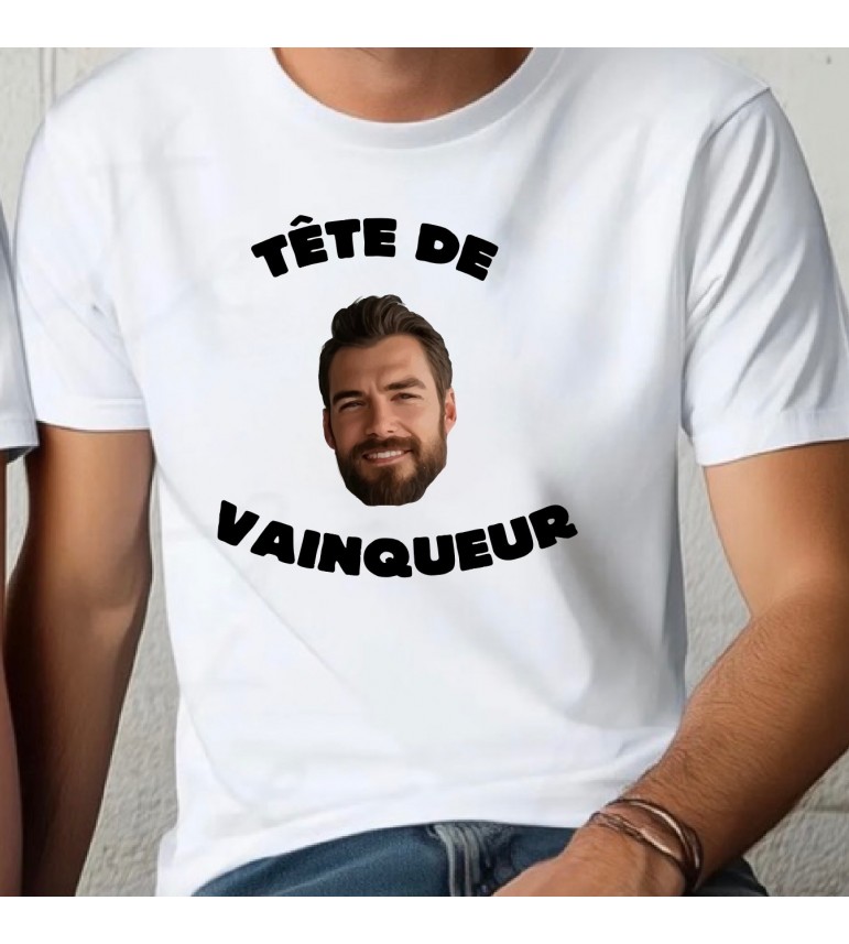 T-shirt homme tête de vainqueur PHOTO