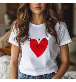 T-shirt femme EVJF COEUR ROUGE ELLE A DIT OUI