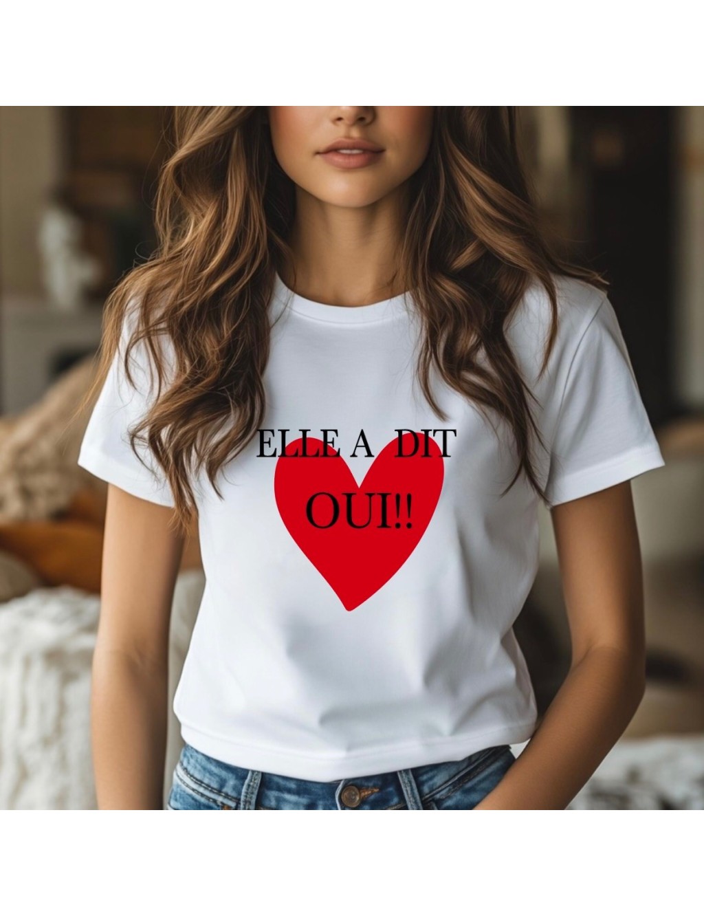 T-shirt femme EVJF COEUR ROUGE ELLE A DIT OUI
