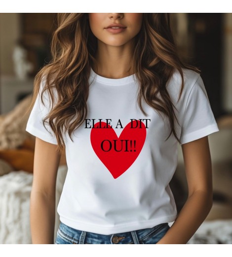 T-shirt femme EVJF COEUR ROUGE ELLE A DIT OUI