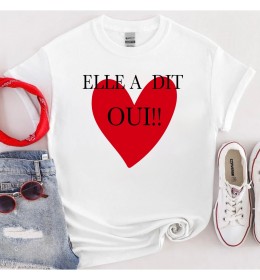 T-shirt femme EVJF COEUR ROUGE ELLE A DIT OUI