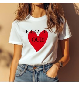 T-shirt femme EVJF COEUR ROUGE ELLE A DIT OUI