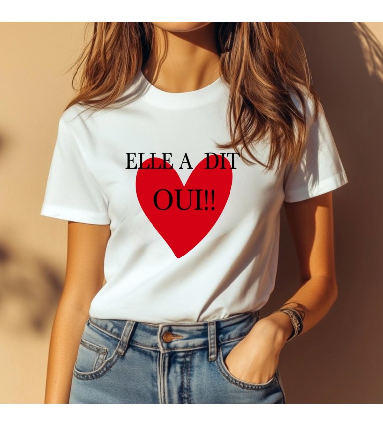 T-shirt femme EVJF COEUR ROUGE ELLE A DIT OUI
