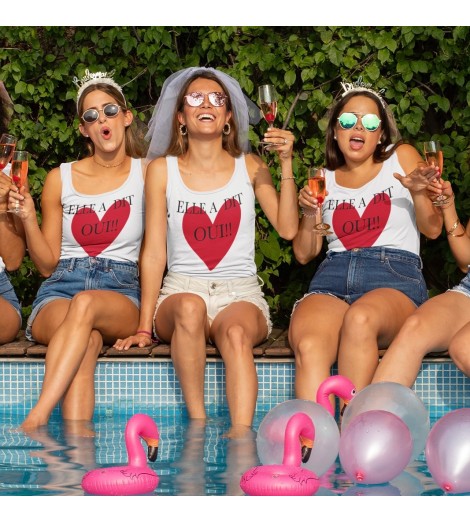 Débardeur femme EVJF COEUR ROUGE ELLE A DIT OUI