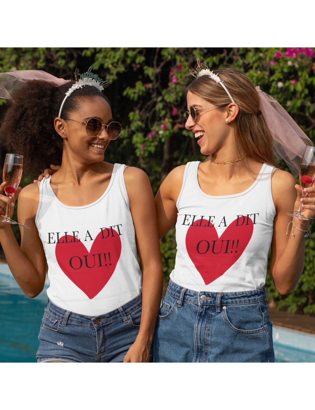 Débardeur femme EVJF COEUR ROUGE ELLE A DIT OUI