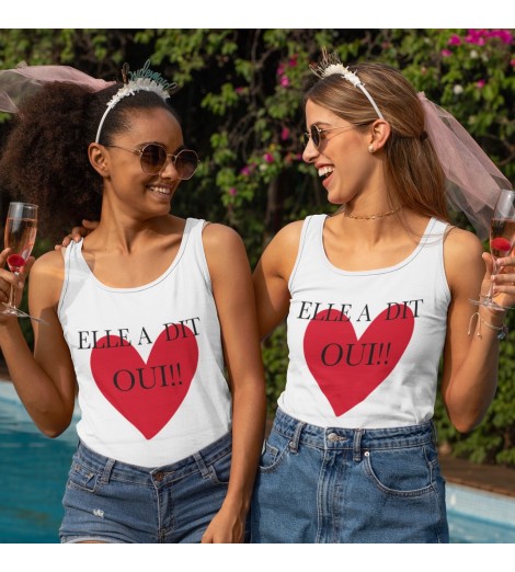 Débardeur femme EVJF COEUR ROUGE ELLE A DIT OUI