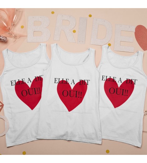 Débardeur femme EVJF COEUR ROUGE ELLE A DIT OUI