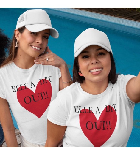 T-shirt femme EVJF COEUR ROUGE ELLE A DIT OUI