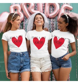 T-shirt femme EVJF COEUR ROUGE ELLE A DIT OUI