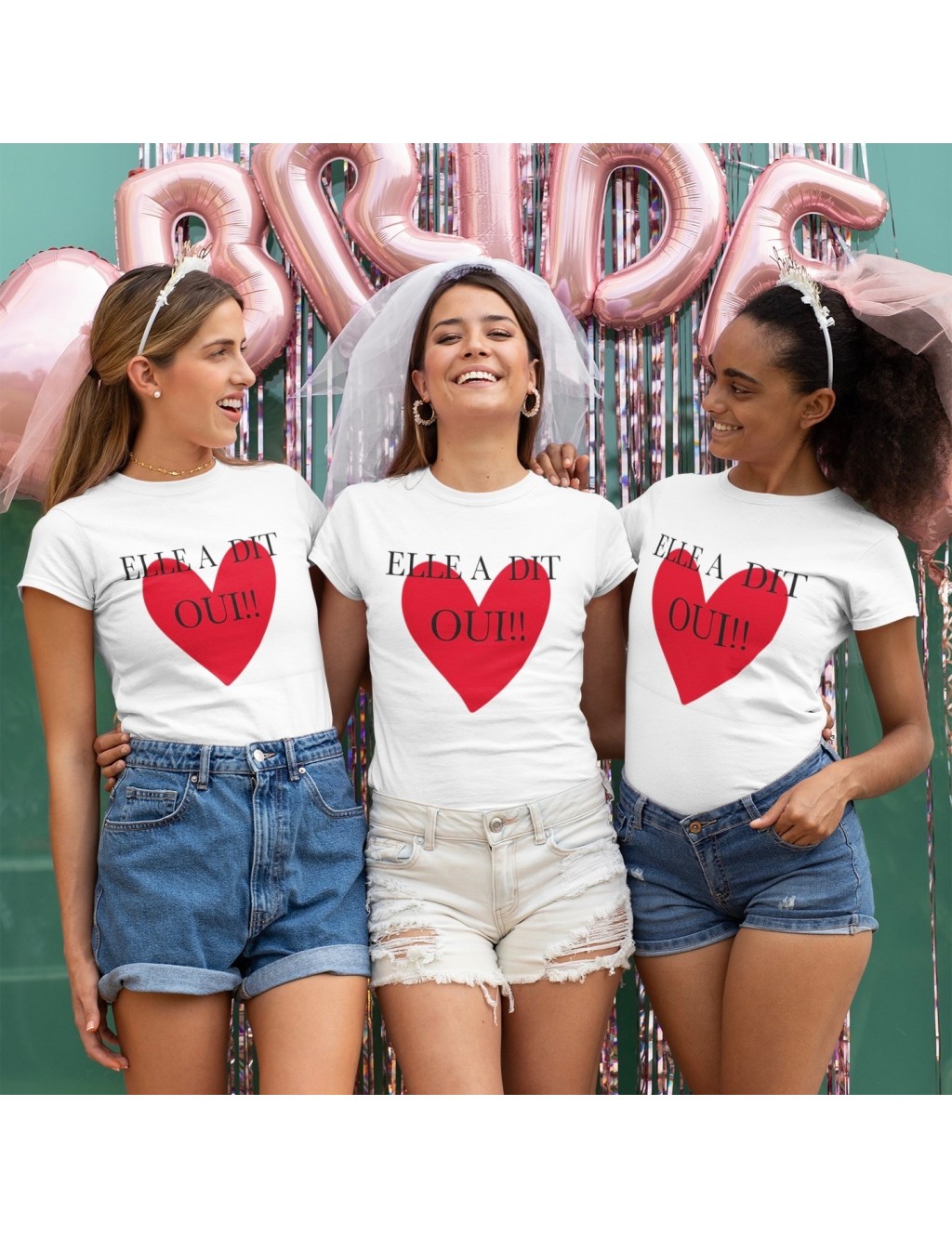 T-shirt femme EVJF COEUR ROUGE ELLE A DIT OUI