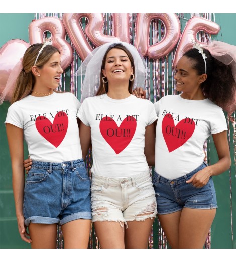 T-shirt femme EVJF COEUR ROUGE ELLE A DIT OUI