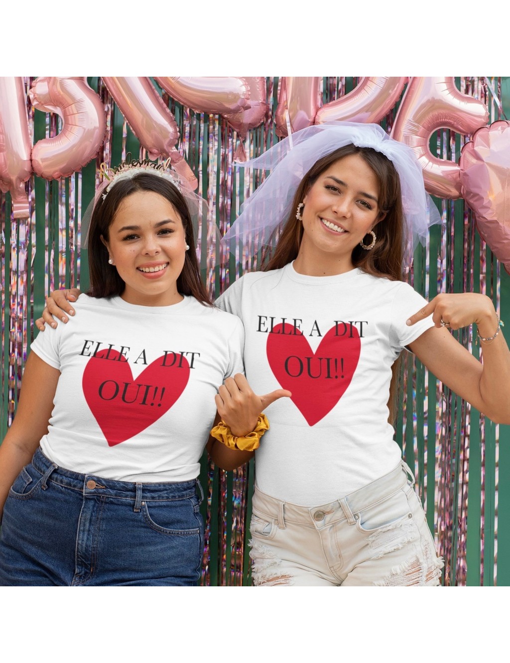 T-shirt femme EVJF COEUR ROUGE ELLE A DIT OUI