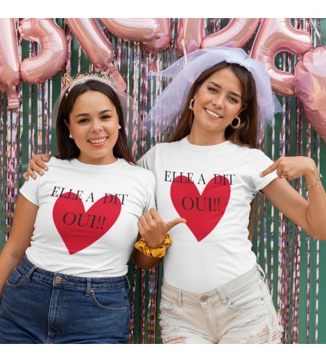 T-shirt femme EVJF COEUR ROUGE ELLE A DIT OUI