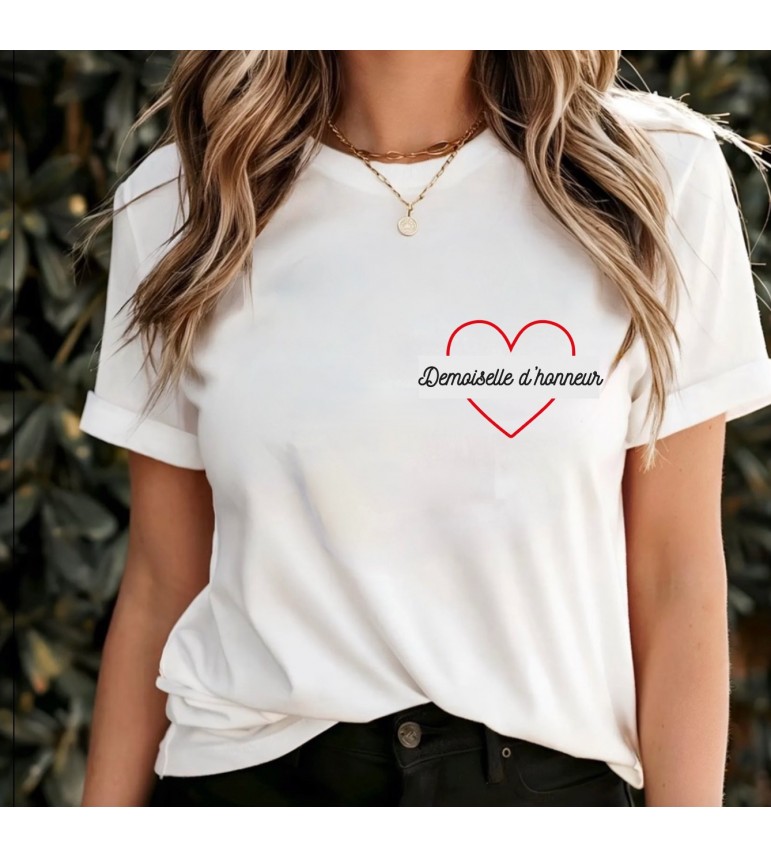T-shirt femme COEUR DEMOISELLE D'HONNEUR