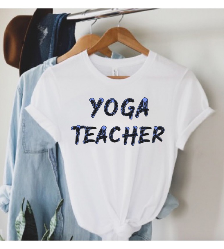 T-shirt Femme YOGA TEACHER rose ou bleu