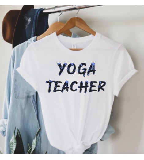 T-shirt Femme YOGA TEACHER rose ou bleu