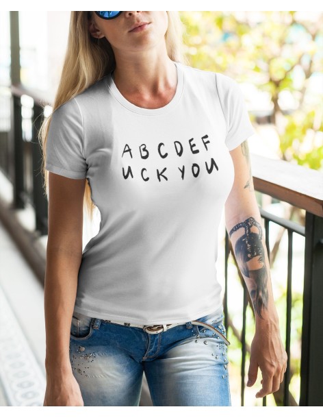 T-shirt femme ABCDEF...UCK YOU