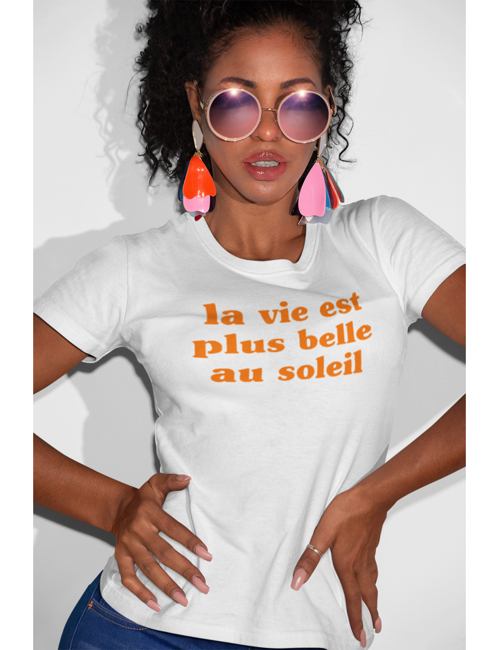 t-shirt femme LA VIE EST PLUS BELLE AU SOLEIL