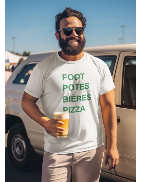 T-shirt homme FOOT POTES BIERES PIZZA