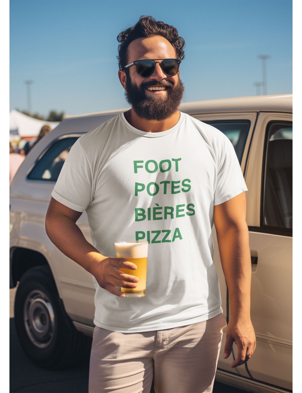 T-shirt homme FOOT POTES BIERES PIZZA