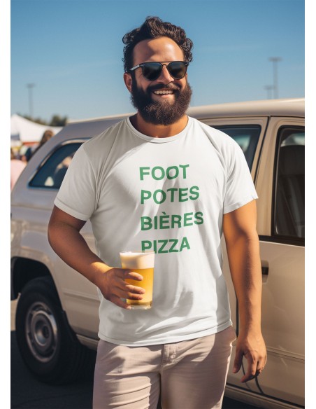 T-shirt homme FOOT POTES BIERES PIZZA